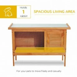 PawHut Rabbit Hutch Bunny Cage Guinea Pig Elevated House Wood Outdoor Garden 3 PawHut Rabbit Hutch Bunny Cage Guinea Pig Elevated House Wood Outdoor Garden -PawHut Shop 7931391 4