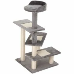 PawHut Cat Tree Activity Center Kitten Climbing Tower Scratching Post Plush