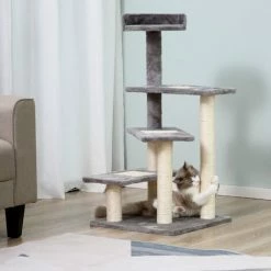 PawHut Cat Tree Activity Center Kitten Climbing Tower Scratching Post Plush 2 PawHut Cat Tree Activity Center Kitten Climbing Tower Scratching Post Plush -PawHut Shop 9505051 3