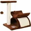 PawHut Cat Tree Plush Scratcher Kitty Activity Play Center Tunnel Dangling Ball