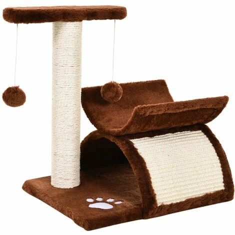 PawHut Cat Tree Plush Scratcher Kitty Activity Play Center Tunnel Dangling Ball PawHut Cat Tree Plush Scratcher Kitty Activity Play Center Tunnel Dangling Ball -PawHut Shop 9673279 1