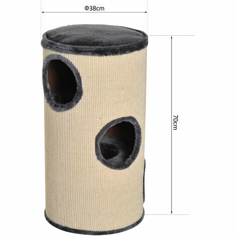 PawHut Cat Scratching Barrel Sisal Activity Center 3 Dens Observation Deck 70H PawHut Cat Scratching Barrel Sisal Activity Center 3 Dens Observation Deck 70H -PawHut Shop 9746092 2