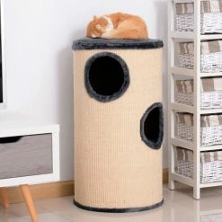 PawHut Cat Scratching Barrel Sisal Activity Center 3 Dens Observation Deck 70H 2 PawHut Cat Scratching Barrel Sisal Activity Center 3 Dens Observation Deck 70H -PawHut Shop 9746092 3