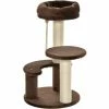 PawHut Cat Tree Scratcher Kitty Activity Center 2 Perch Sisal Rope Brown