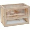 PawHut Wooden Hamster Cage Mice Rodents Hutch Small Animals 2 Levels 60x35x42cm